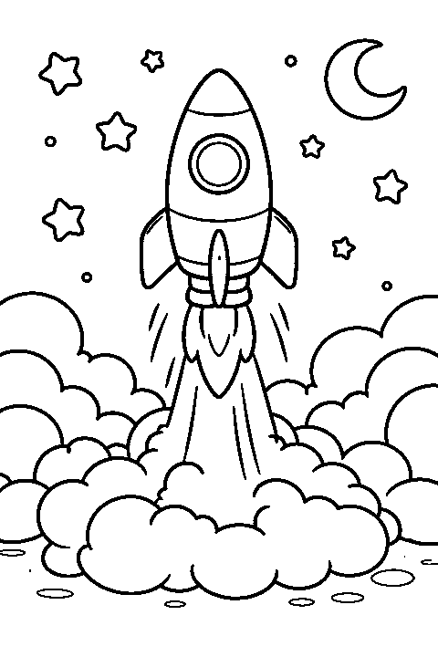 Malvorlage Rakete